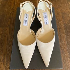 JIMMY CHOO | white satin heels